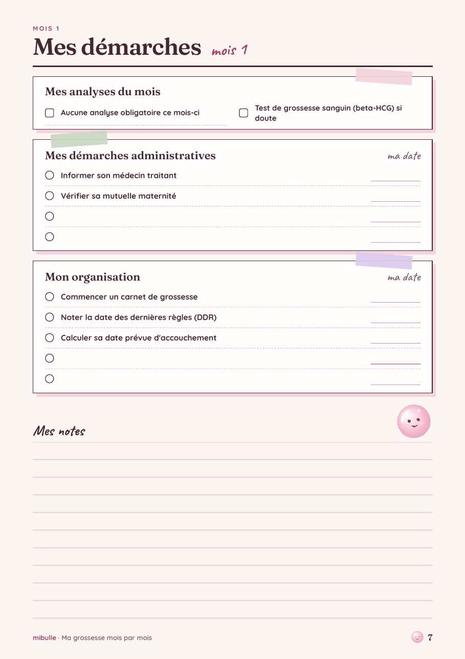 Page Mes démarches