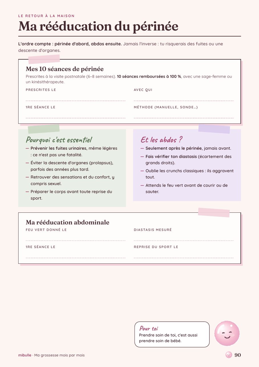 Page Ma rééducation du périnée